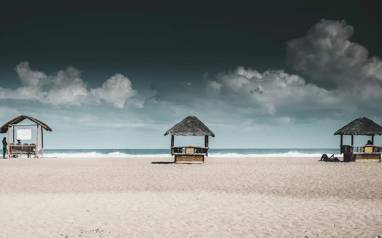Beachside huts